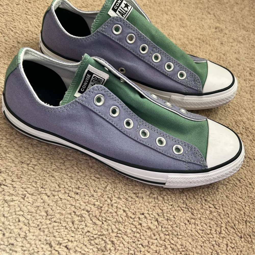 Converse Two-Tone Green and Purple Sneakers - Picture 4 of 10